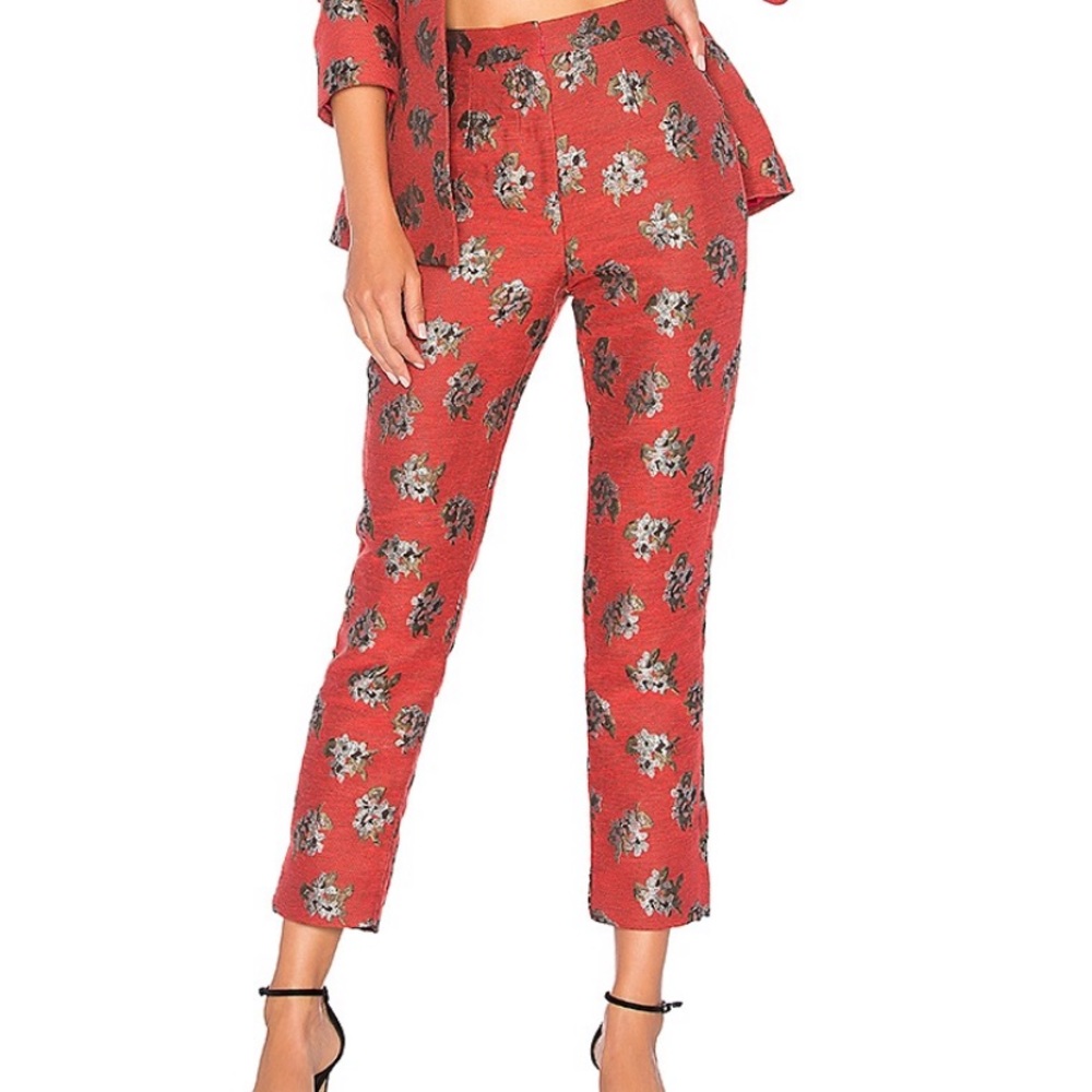House of Harlow red floral pants